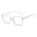 Fashionable square thick frame glasses in white with a minimalist aesthetic design - White Frame