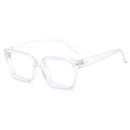 Minimalist clear transparent square eyeglass frames with anti-blue light flat lenses - Transparent Frame