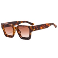 Stylische quadratische Sonnenbrille mit Schildpatt-Rahmen und braunen Verlaufsgläsern - Schildpatt Rahmen Tee Gläser