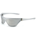 Lunettes de soleil Y2K futuristes avec monture argentée mate et verres miroir grisés - Monture Argentée Verres Miroir Argent