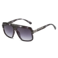 Gafas de sol cuadradas con montura de textura de tinta morada y lentes de degradado - Montura de Mármol Negro Lente Gris Degradado