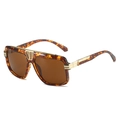 Vintage square sunglasses with dark tortoise shell frames and gold metal bridge detail - Tortoise Shell Frame