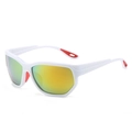 Lunettes de soleil de cyclisme sport Y2K avec monture blanche et verres orange - Monture Blanche Miroir Jaune