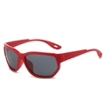 Occhiali da sole sportivi Y2K alla moda con montatura rossa e lenti grigio scuro - Montatura Rossa Lenti Grigie