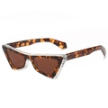 Modern cat-eye sunglasses with tortoiseshell and transparent frames and brown lenses - Tortoise Shell Frame