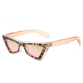 Occhiali da sole cat-eye con montatura tartarugata e lenti rosa sfumate - Montatura Leopardata Lenti Marrone Rosa