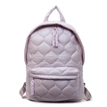 Light purple quilted puffer backpack featuring a spacious main compartment and front pocket - Purple