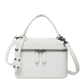 Elegante witte handtas met krokodillenpatroon, dubbele rits en schouderriem - Wit