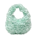 Sac à main vert menthe de style doux avec volants en satin et dentelle romantique - Vert