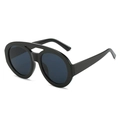 Gafas de sol de aviador extragrandes con montura negra gruesa y lentes oscuras - Montura Negra Lentes Grises