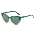 Occhiali da sole cat-eye con montatura verde scuro sfumato e lenti grigio scuro - Montatura Verde/Leopardata Lenti Verde Scuro