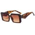Square tortoiseshell sunglasses with brown gradient lenses and triangle temple detail - Tortoise Shell Frame