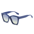 Blue oversized square sunglasses with blue-yellow gradient lenses in a stylish frame - Blue Frame Blue Yellow Lens