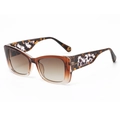 Chic cat-eye sunglasses with brown gradient lenses and tortoiseshell patterned temples - Transparent Tea Frame Tea Lens