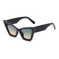 Occhiali da sole cat eye oversize con montatura nera e lenti sfumate blu-arancio - Montatura Nera Lenti Sfumate Verde Giallo