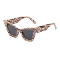 Cat eye sunglasses in beige marble tortoiseshell pattern with dark grey lenses - Cow Pattern Frame Gray Lens