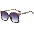 Chic oversized square sunglasses with tortoiseshell frames and purple gradient lenses - Tortoise Frame Double Grey Lens