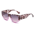 Fashionable oversized sunglasses with purple tortoiseshell frames and gradient lenses - Tortoise Purple Frame Grey Pink Lens