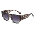 Fashionable large square sunglasses with tortoiseshell frames and purple gradient lenses - Tortoise Grey Frame Grey Lens