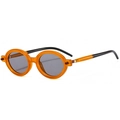Retro-Sonnenbrille mit bernsteinfarbenem Rahmen und dunkelgrauen Gläsern für Vintage-Look - Gelee Oranger Rahmen Hellgraue Linse