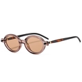 Retro-Sonnenbrille mit ovalem, transparentem lavendelfarbenem Rahmen und Teeglasern - Hellteefarbener Rahmen Hellteefarbene Gläser