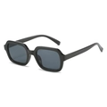 Classic black square frame sunglasses with dark gray lenses in a retro minimalist style - Black Frame Grey Lens