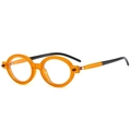 Lunettes de soleil ovales rétro avec monture ambre translucide et branches noires - Monture Orange Translucide Verre Transparent