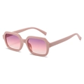 Fashionable pink square sunglasses with purple gradient lenses in a minimalist style - Purple Frame Purple Pink Lens