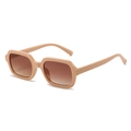 Square nude frame sunglasses with gradient tea lenses in a high-quality finish - Pink Frame Tea Lens