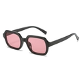 Fashionable square sunglasses with black frames and pink lenses for a retro chic look - Black Frame Pink Lens