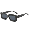 Classic black square frame sunglasses with dark lenses on a clean white background - Black Frame Grey Lens