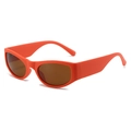 Lunettes de soleil rétro Y2K à monture large orange et verres bruns style urbain - Monture Orange Verres Thé