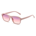 Retro square sunglasses with pink frame and purple gradient lenses for a stylish look - Pink Frame Purple Pink Lens