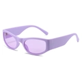 Lunettes de soleil Y2K œil-de-chat violettes avec monture mate et verres teintés - Monture Violette / Verres Violets