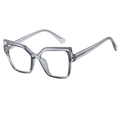 Fashionable square candy-colored gray transparent glasses frame with TR anti-blue light lens - Transparent Grey