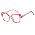 Montatura per occhiali quadrata alla moda in rosa trasparente in materiale TR leggero - Rosa Trasparente