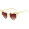 Lunettes de soleil cœur tendance couleur gelée avec monture crème et verres dégradés - Monture Beige Verres Thé