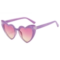 Occhiali da sole a cuore alla moda con montatura viola e lenti sfumate rosa-giallo - Montatura Viola Lenti Rosa Giallo