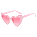 Lunettes de soleil coeur rose tendance avec verres dégradés et monture couleur gelée - Monture Rose / Verres Roses