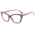 Montatura cat-eye TR90 in rosa tè a contrasto e finitura tartarugata elegante - Sopra Cachi Sotto Leopardo (C2)