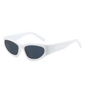 Lunettes de soleil de sport œil-de-chat blanches avec verres UV gris foncé - Monture Blanche Verres Gris