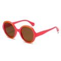 Occhiali da sole retrò per bambini con montatura rosa e arancione e lenti marroni - Montatura Rosso Arancio Lente Marrone
