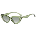 Occhiali da sole cat-eye vintage con montatura verde traslucida e lenti grigie sfumate - Montatura Verde / Lenti Verdi