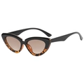 Retro-Cateye-Sonnenbrille mit schwarz-schildpatt-Rahmen und braunen Verlaufsgläsern - Schwarz Leopard Rahmen Tee Linse