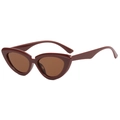 Retro-Cat-Eye-Sonnenbrille mit weinrotem Rahmen und dunkelbraunen Gläsern - Rotbrauner Rahmen Tee Gläser