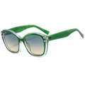 Chic women's sunglasses featuring transparent green cat-eye frames and gradient lenses - Translucent Green Frame Green Yellow Gradient Lens