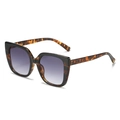 Gafas de sol cuadradas de carey con cristales degradados en color violeta - Carey Negro Lentes Doble Gris