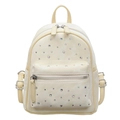 Chic cream mini backpack with shimmering rhinestone accents and quilted texture - Yellow