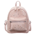 Mini light pink backpack with sparkling silver rhinestones and adjustable straps - Pink
