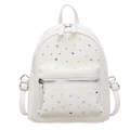 Chic white mini backpack with sparkling rhinestones and elegant quilted texture - Off-white